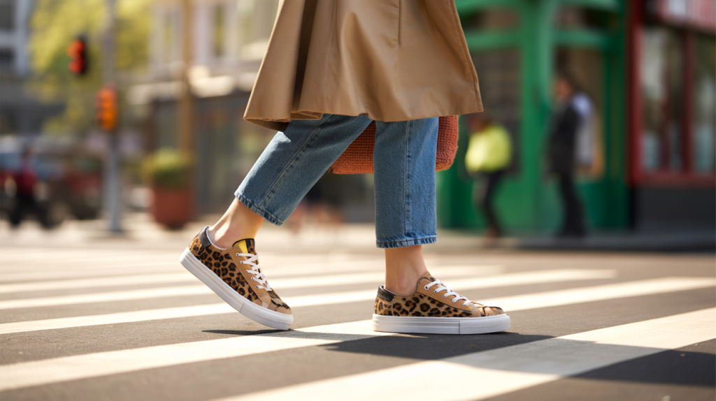 baskets léopard femme