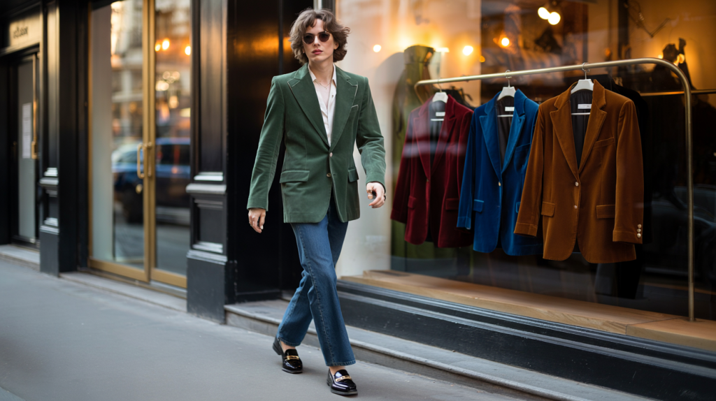 blazer velours années 70