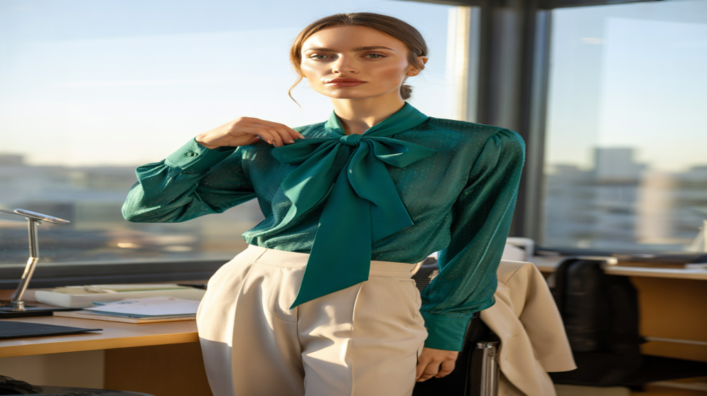 blouse col lavallière femme