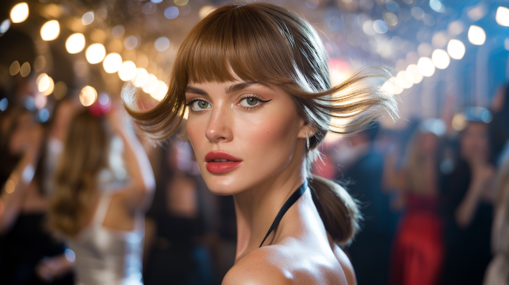 coiffure réveillon frange