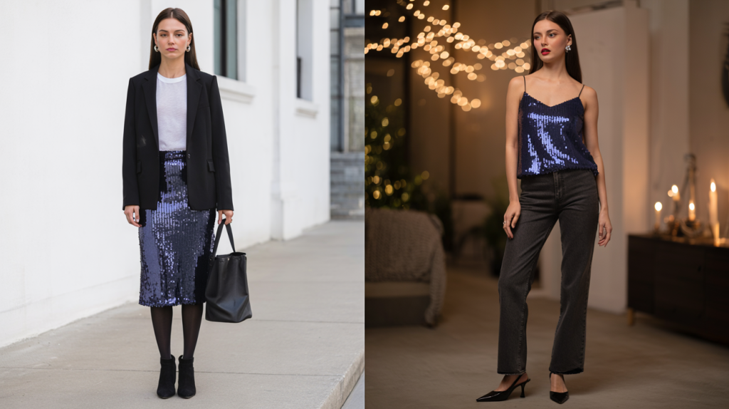 comment porter les paillettes pour les fêtes