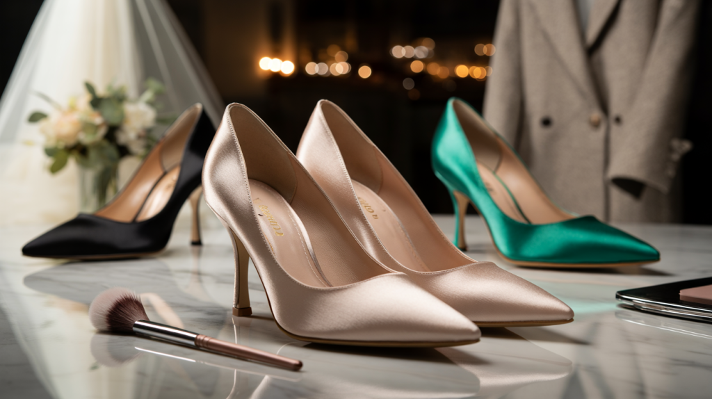 escarpins en satin femme