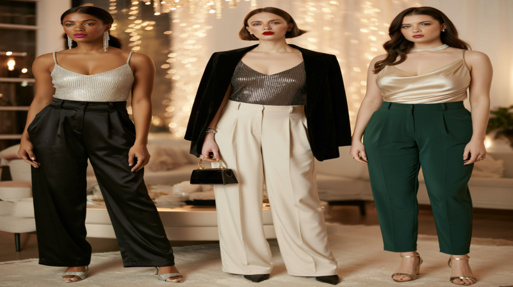 idées looks pantalon tailleur pour les fêtes