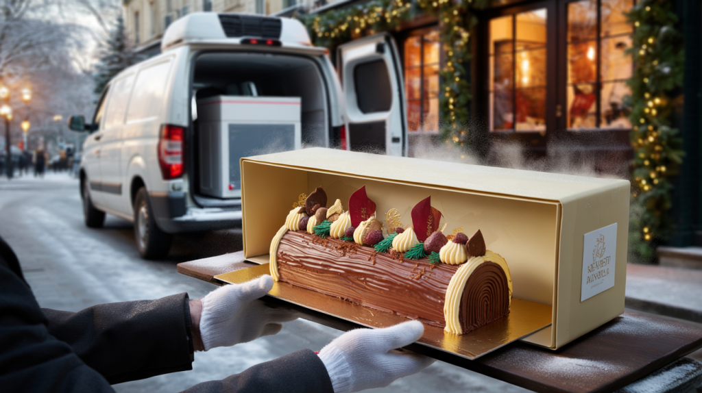 livraison bûche de Noël pâtissier