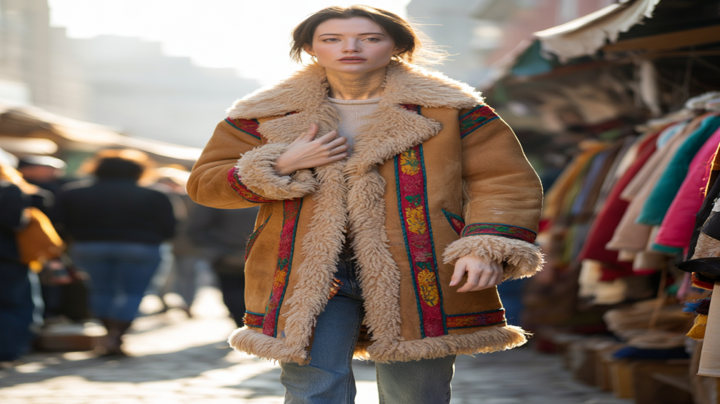 manteau afghan vintage années 70