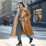 manteau peau lainée style afghan