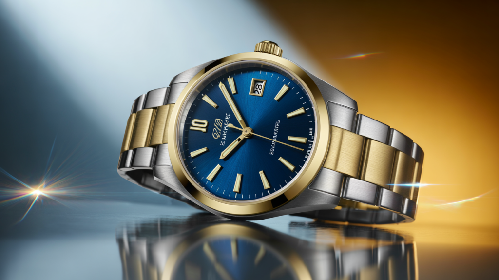 montre bicolore acier-or