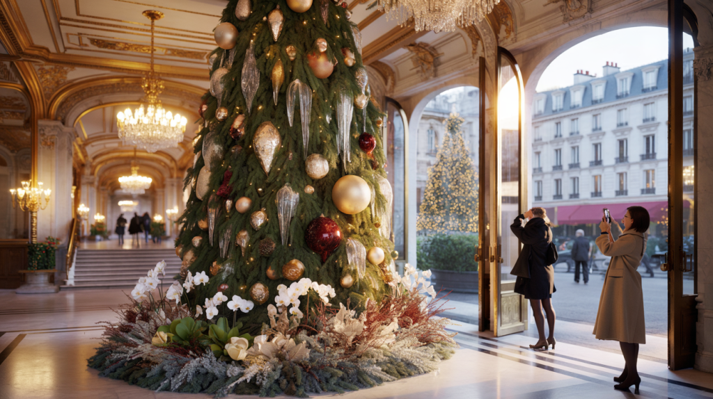 plus beaux sapins Noël hôtels Paris