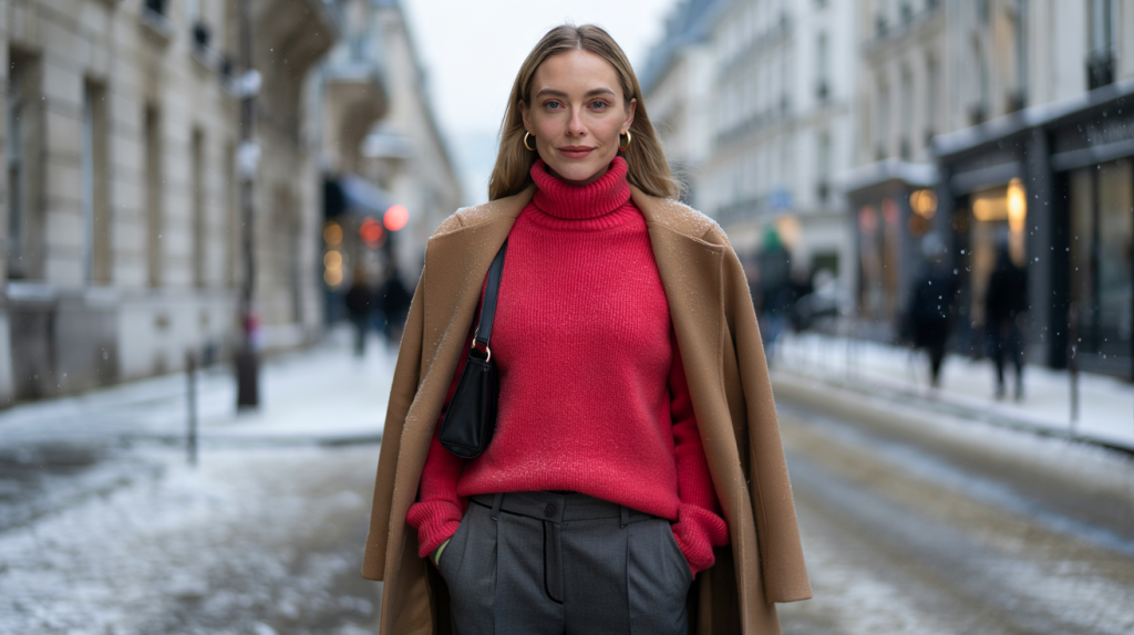 pull rouge femme hiver