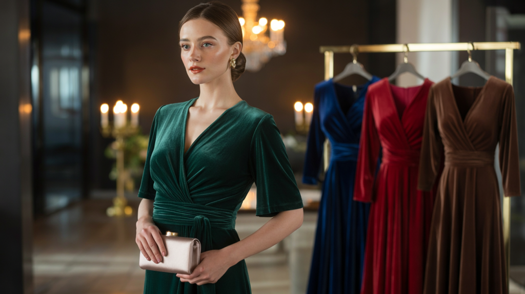 robe de soirée en velours femme