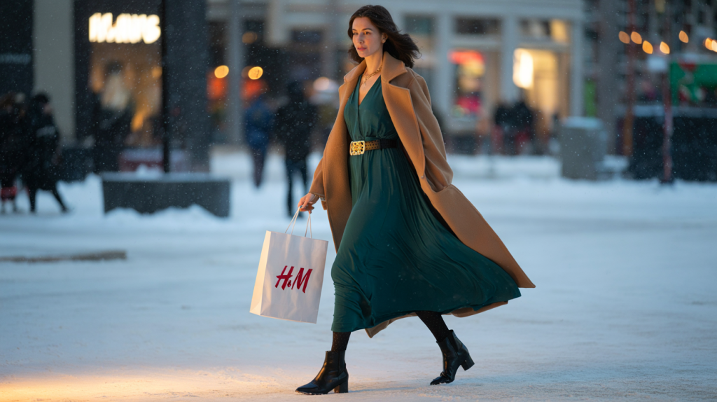 robes longues fluides H&M hiver pas chères