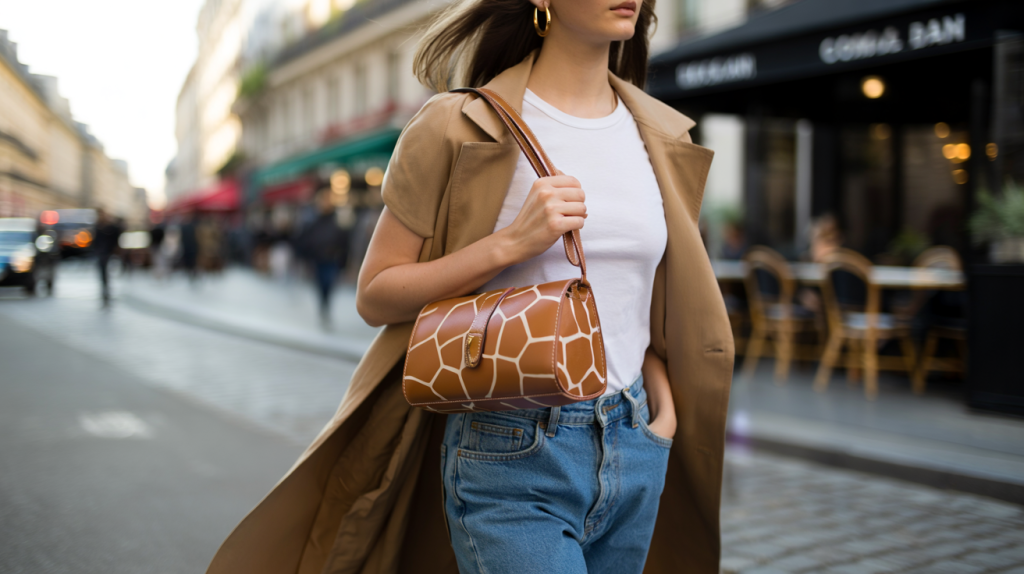sac baguette imprimé girafe