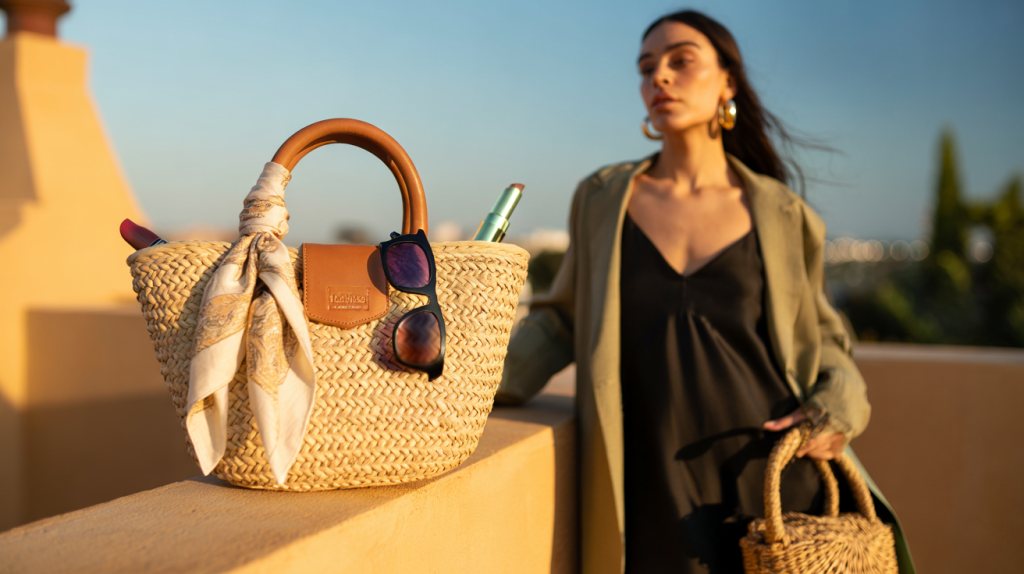 sac en raphia bohème chic