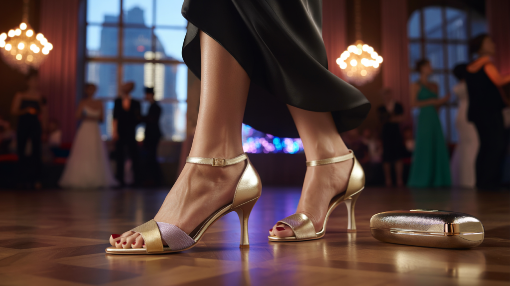 sandales dorées femme soirée