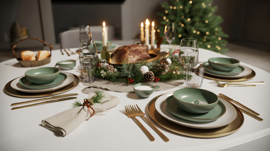 service de table de Noël