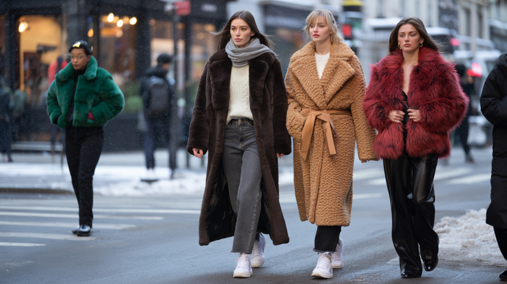 tendances manteau fausse fourrure hiver