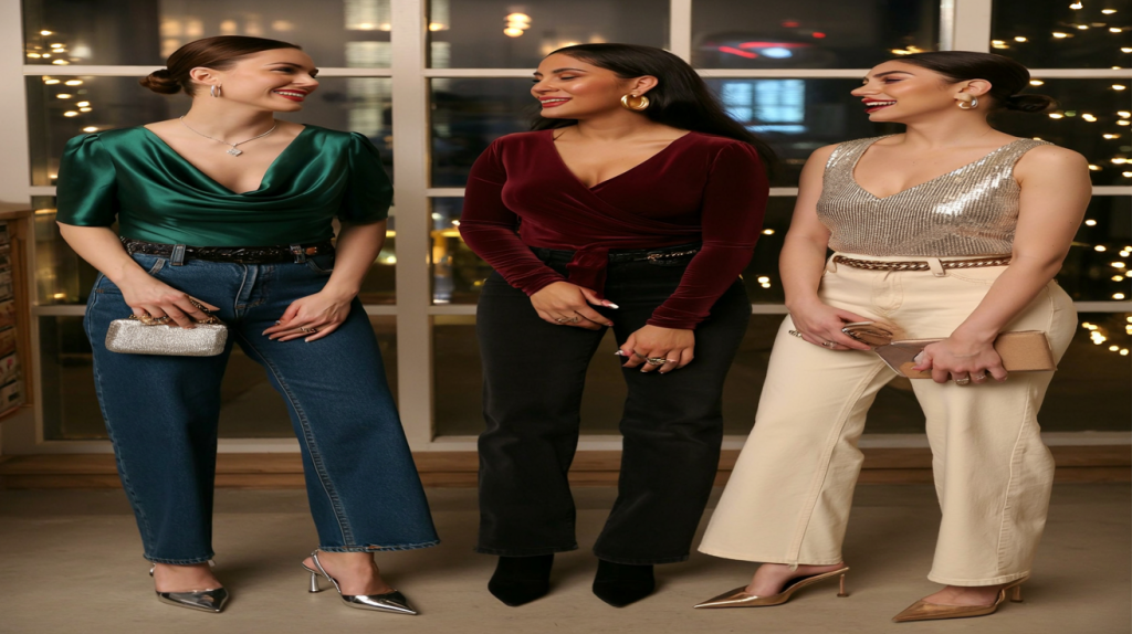 tenue de fête jean et joli top