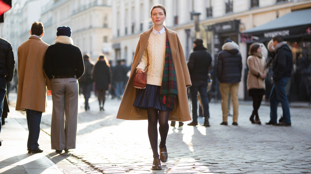 tenue preppy femme hiver