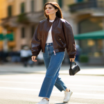 veste bomber en cuir femme tendance